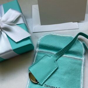 Tiffany & Co. Blue Leather Bag Tag Charm